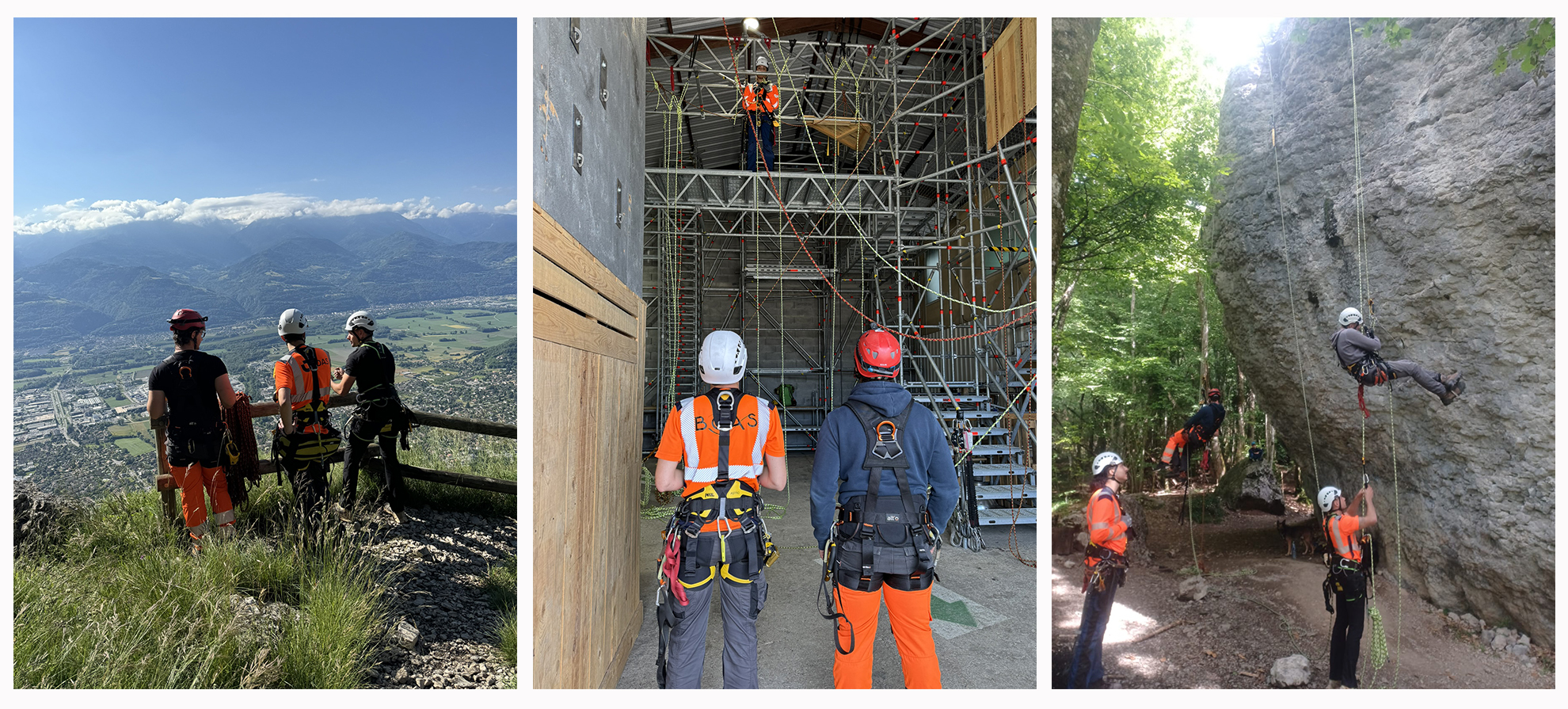 formation spécifique de travaux sur cordes dans les alpes, juillet 2024